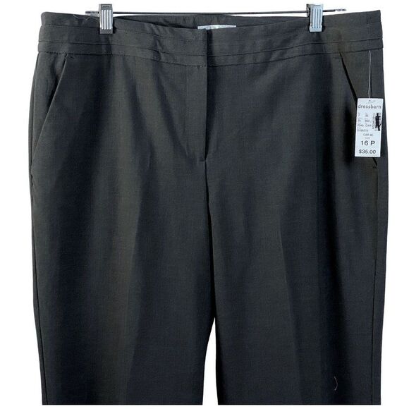 Dress Barn Trouser Leg Gray Dress Career Pants Sz Petite 16 Pockets Classic NEW - Picture 2 of 7